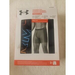 Under Armour Boxerjock Performance 3pk Boxer Shorts Size XL  Black  BNIB